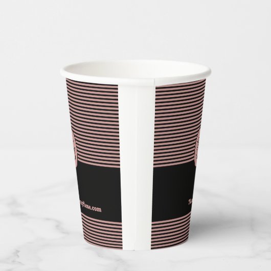 Promotie Roze en Zwarte Haarstylist Papieren Bekers (Rechts)