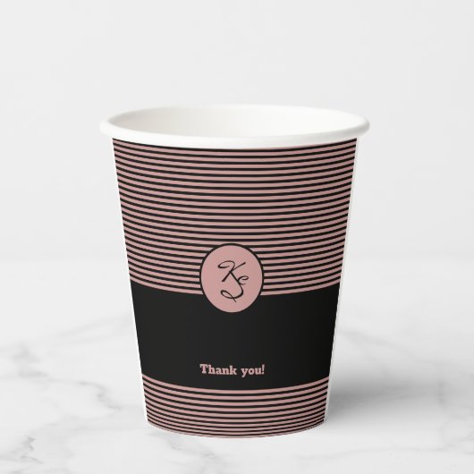Promotie Roze en Zwarte Haarstylist Papieren Bekers (Voorkant)