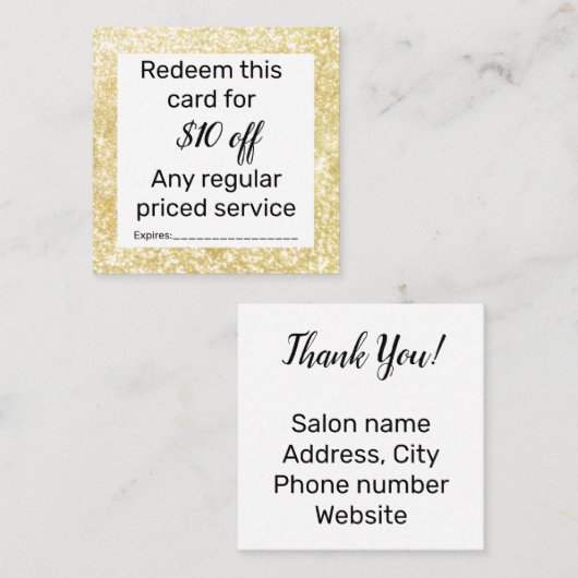 Promotie salon en spa vierkante visitekaartje (Voorkant / Achterkant)