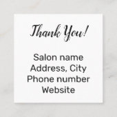 Promotie salon en spa vierkante visitekaartje (Achterkant)