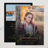 Promotie Scriptie PhD Diploma Afstudeer Aankondigi Kaart (Voorkant / Achterkant)