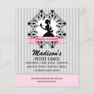 Promotie Silhouette Lady Cupcake Pink Silver Flyer