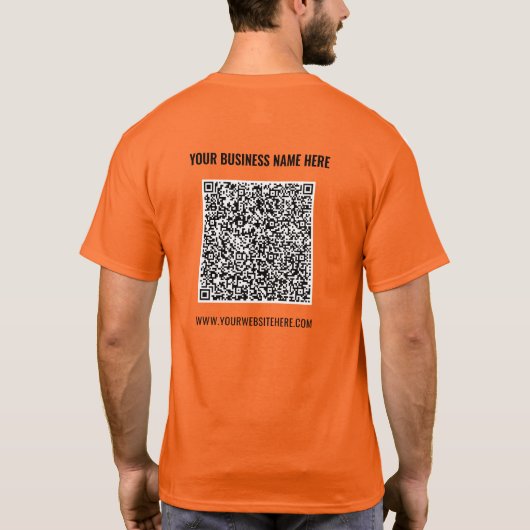 Promotie T-Shirt Je QR-code en aangepaste tekst (Achterkant)