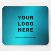 Promotie uw Logo hier Blauwgroen metaal Muismat (Voorkant)