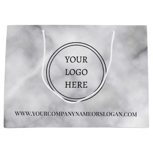Promotie Uw Logo in zwart-wit Groot Cadeauzakje (Voorkant)