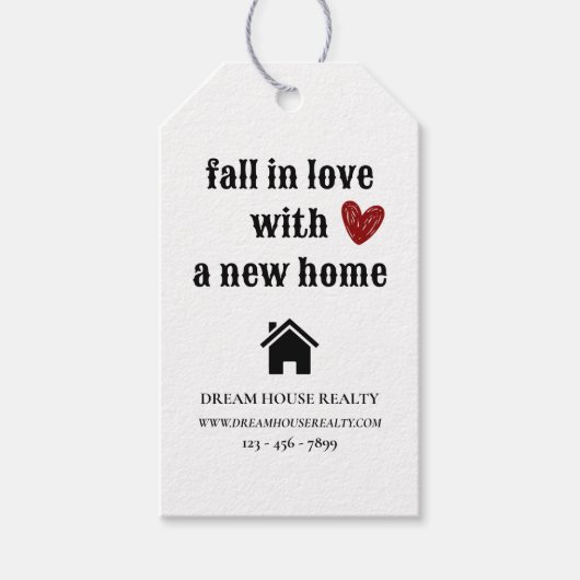 Promotie-Valentijnsdag voor makelaars in onroerend Cadeaulabel (Voorkant)