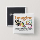 Promotie van ImagineMermaid.com Vierkante Button 5,1 Cm (Voorkant /achterkant)