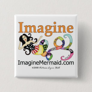 Promotie van ImagineMermaid.com Vierkante Button 5,1 Cm