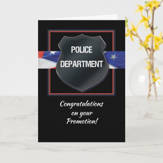 Promotie van politiemedewerkers Felicitatiebadge Kaart (Gele Bloem)