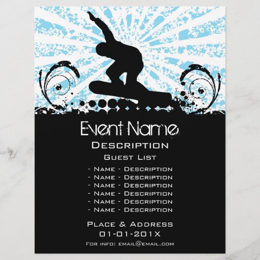 Promotie van snowboard evenementen flyer (Voorkant)