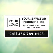 Promotie voegt zwarte witte-bedrijfsservice logo t raamsticker (Vel 3)