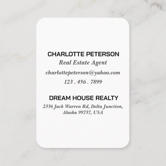 Promotie voor Cute House Real Estate Agent Aanbevelingskaartje (Achterkant)