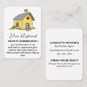 Promotie voor Cute House Real Estate Agent Aanbevelingskaartje (Voorkant / Achterkant)