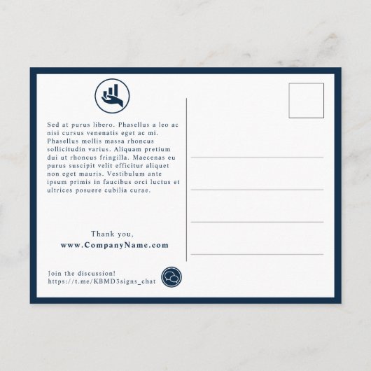 Promotie voor financiële planner Hartelijk dank Briefkaart (Achterkant)