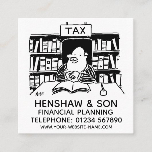Promotie voor financiële planning of accountants vierkante visitekaartje (Voorkant)