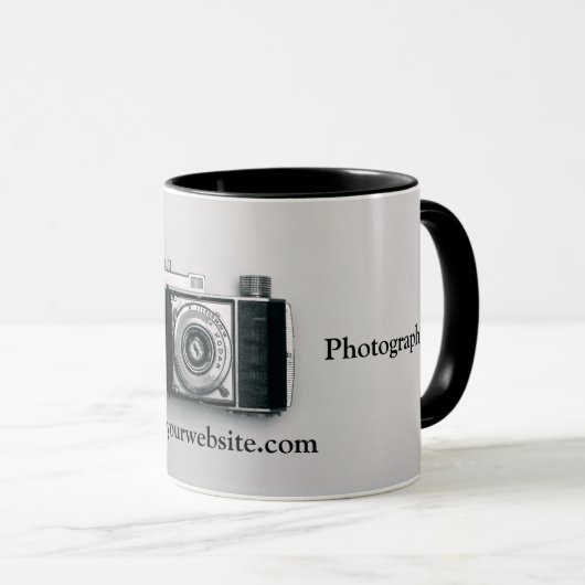 Promotie voor fotografie mok (Voorkant rechts)