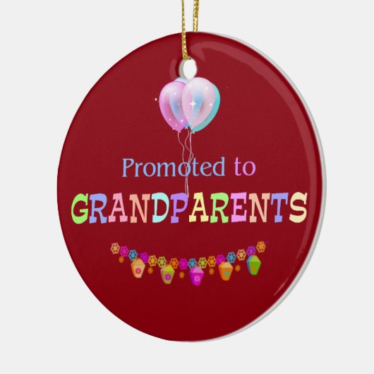 Promotie voor grootouders, viering keramisch ornament (Links)