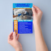 Promotie voor het opschonen van vensters flyer (Hand)