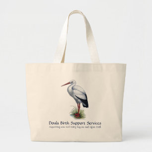 Promotie voor Stork Doula of Midechtgenote Grote Tote Bag