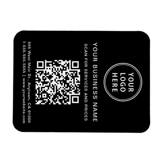 Promotie voor zakelijke Logo QR-code zwart Magneet (Horizontaal)