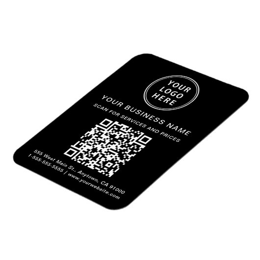 Promotie voor zakelijke Logo QR-code zwart Magneet (Linkerzijde)