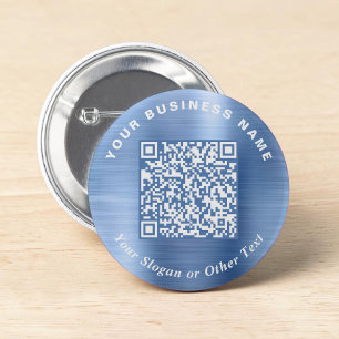Promotie Zakelijke QR Code Blauwe Speld Ronde Button 5,7 Cm