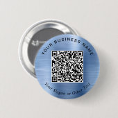 Promotie Zakelijke QR Code Blauwe Speld Ronde Button 5,7 Cm (Voorkant /achterkant)