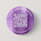 Promotie Zakelijke QR-code Paarse Speld Ronde Button 5,7 Cm (Voorkant)