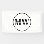 Promotie zwart-witmonogram Logo voor bedrijven Spandoek (Horizontaal)
