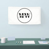 Promotie zwart-witmonogram Logo voor bedrijven Spandoek (Beurs)