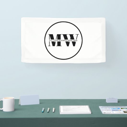 Promotie zwart-witmonogram Logo voor bedrijven Spandoek (Beurs)