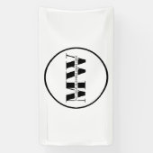 Promotie zwart-witmonogram Logo voor bedrijven Spandoek (Verticaal)