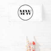 Promotie zwart-witmonogram Logo voor bedrijven Spandoek (Insitu)