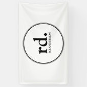 Promotie zwart-witmonogram Logo voor bedrijven Spandoek (Verticaal)