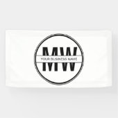 Promotie zwart-witmonogram Logo voor bedrijven Spandoek (Horizontaal)