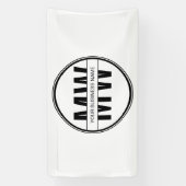 Promotie zwart-witmonogram Logo voor bedrijven Spandoek (Verticaal)