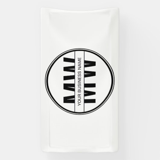 Promotie zwart-witmonogram Logo voor bedrijven Spandoek (Verticaal)
