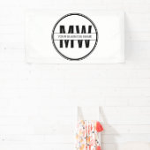 Promotie zwart-witmonogram Logo voor bedrijven Spandoek (Insitu)