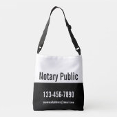 Promotie zwarte en witte Notaris openbare Sjabloon Crossbody Tas (Achterkant)