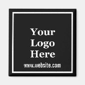 Promotie zwarte en witte tekst Uw Logo hier Magneet (Voorkant)