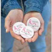 Promotieartikel voor borstkankerevenement ronde button 5,7 cm