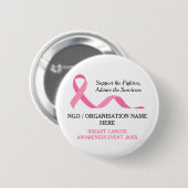 Promotieartikel voor borstkankerevenement ronde button 5,7 cm (Voorkant /achterkant)