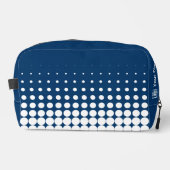 Promotiebedrijf Logo Halftone Blue White Toilettasje (Voorkant)