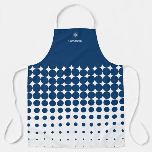 Promotiebedrijf Logo Naam Blauw & Wit Schort (Voorkant)