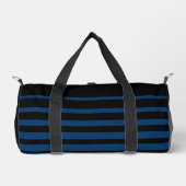 Promotiebedrijf Logo Naam Blue Striped Black Plunjezak (Voorkant)