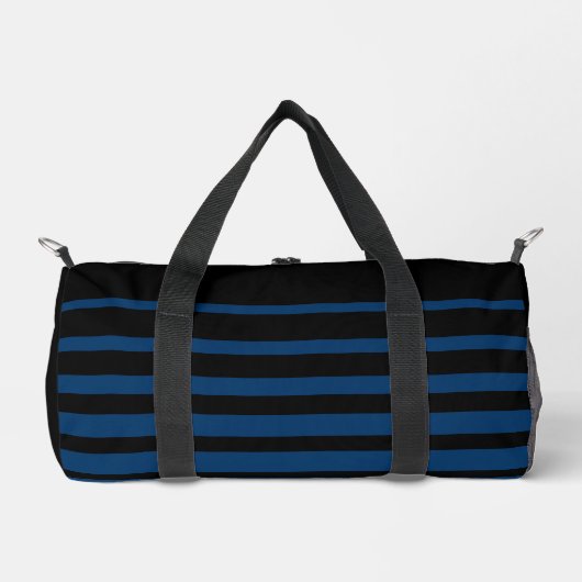 Promotiebedrijf Logo Naam Blue Striped Black Plunjezak (Voorkant)