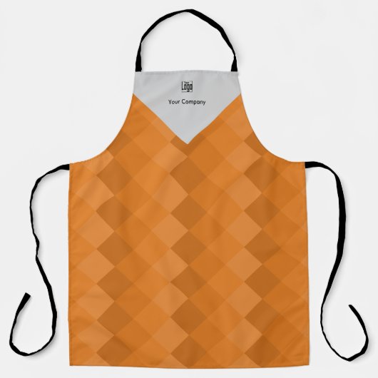 Promotiebedrijf Logo Naam Sinaasappel & Grijs Schort (Voorkant)