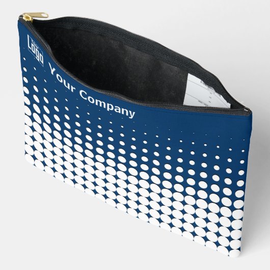 Promotiebedrijf Logo Stippen Blauw Zwart Wit Etui (Open)