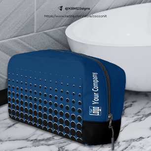 Promotiebedrijf Logo Stippen Blauw Zwart Wit Toilettasje