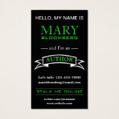 Promotieboekje Hoesje Auteur Visitekaartje (Achterkant)